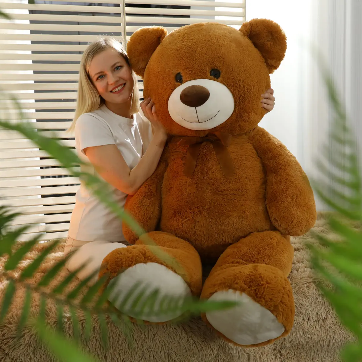 MorisMos Giant Teddy Bear Stuffed Animal 4 Ft,51'' Big Brown Teddy Bear for Girlfriend Boyfriend Wife Mom Fiancée Valentine's Gift - view 2