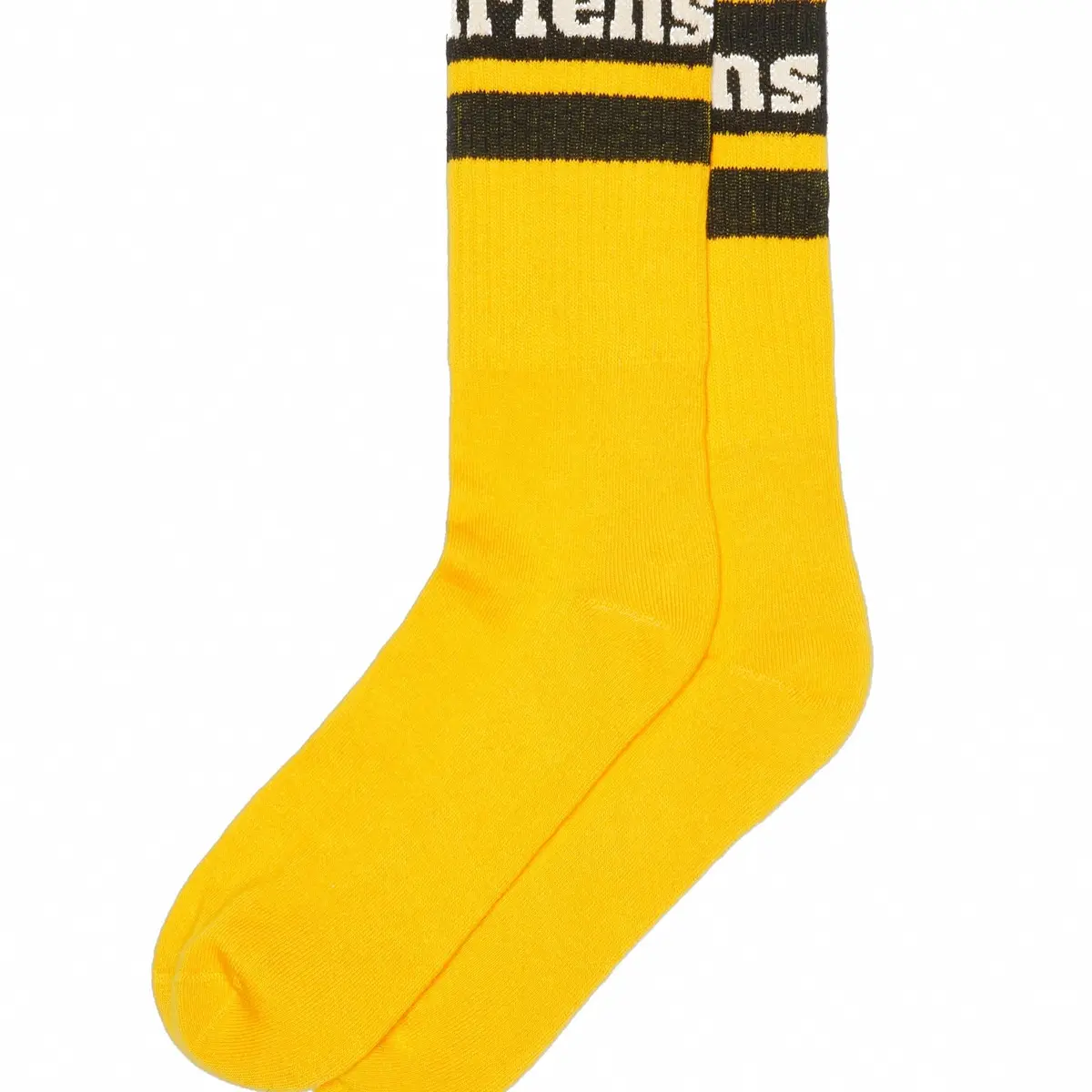 Dr. Martens Athletic Logo Sock, Yellow Organic Cotton Blend, S/M | Unisex Organic Cotton Socks - main product image