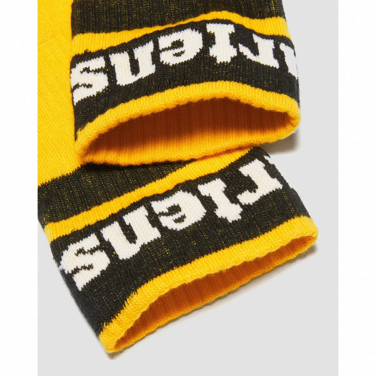 Dr. Martens Athletic Logo Sock, Yellow Organic Cotton Blend, S/M | Unisex Organic Cotton Socks - view 4