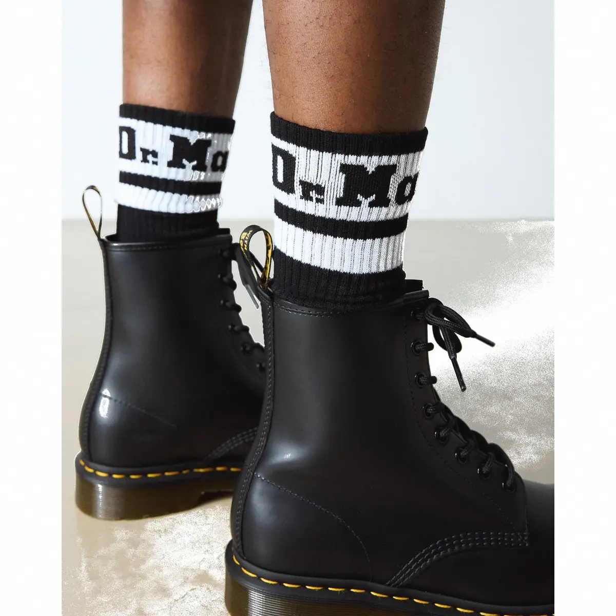 Dr. Martens Athletic Logo Sock, Organic Cotton Blend, M/L | Unisex Quarter Sock for Active Wear - view 2