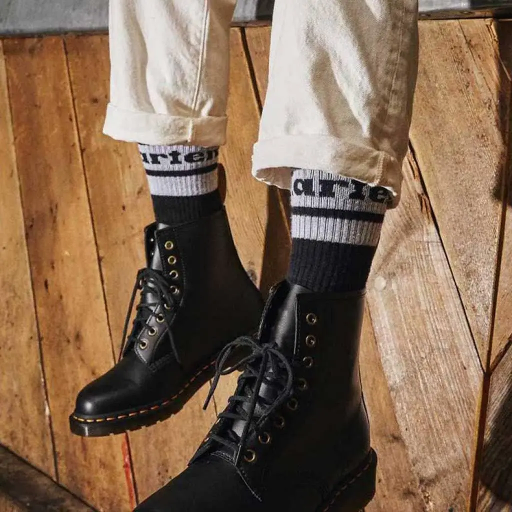 Dr. Martens Athletic Logo Sock, Organic Cotton Blend, M/L | Unisex Quarter Sock for Active Wear - view 3