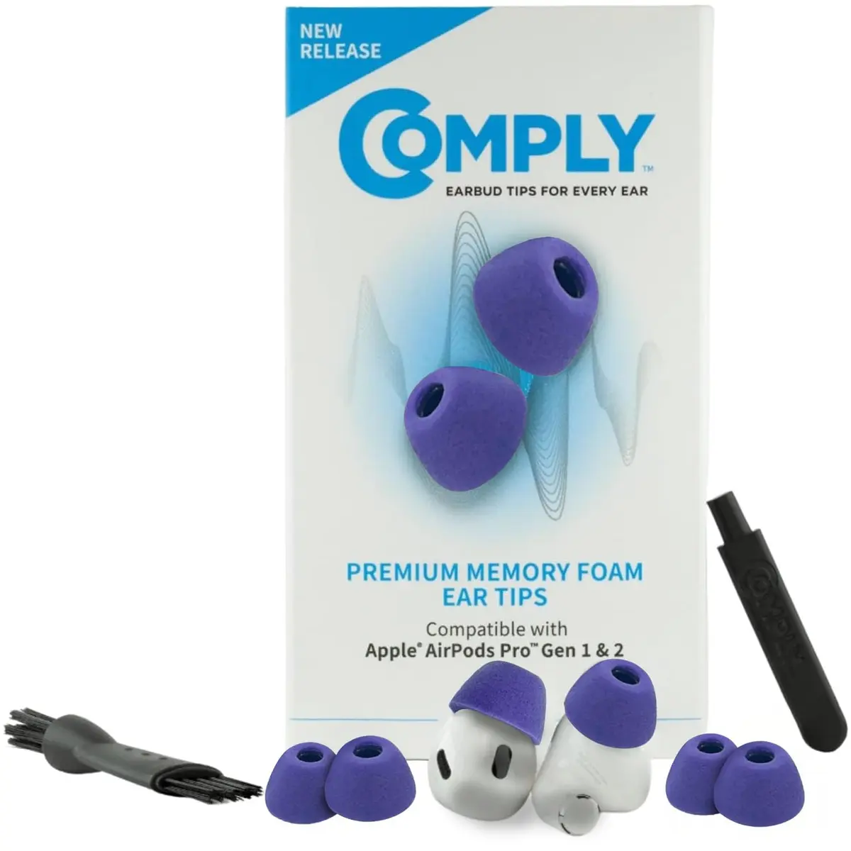 COMPLY Original Memory Foam Replacement Earbud Tips for Apple AirPods Pro 1 & 2 | Ultra Comfort & Noise Isolation - main product image