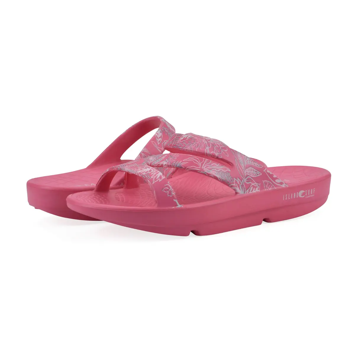 Island Surf Women's Coral Strappy Sandal, Fuchsia Print, Size 7 | Lightweight Post-Activity Recovery - view 2