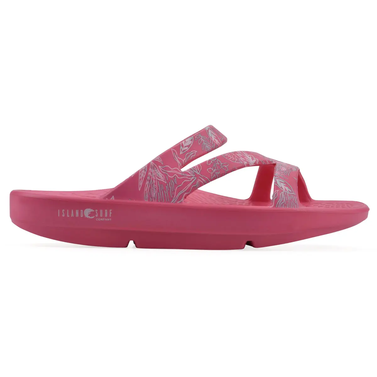 Island Surf Women's Coral Strappy Sandal, Fuchsia Print, Size 7 | Lightweight Post-Activity Recovery - view 3