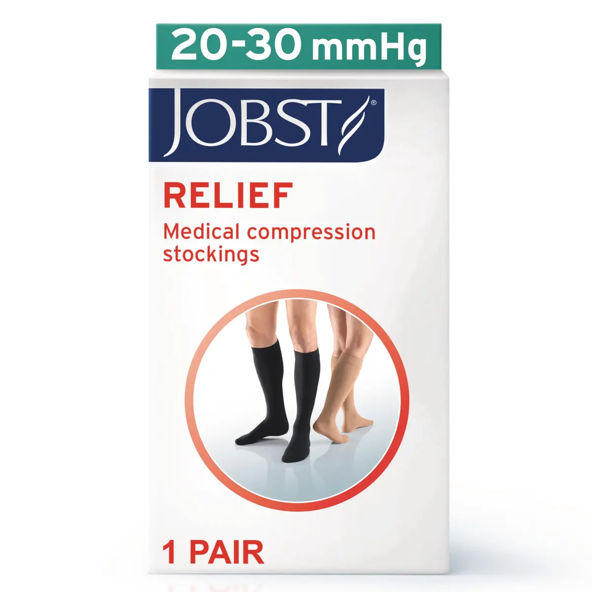JOBST Relief 20-30 mmHg Compression Stockings Knee High Beige Medium | Support for Tired, Swollen Legs - view 2