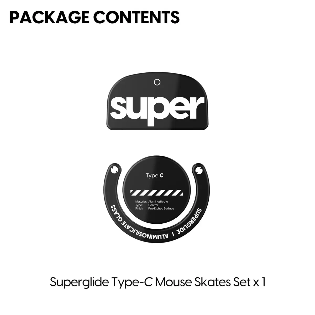 Pulsar Gaming Gears Superglide Type-C Skates for GPro X Superlight 1, Black | Micro-Textured Control Surface, Smooth Glide, Durable Glass - view 4