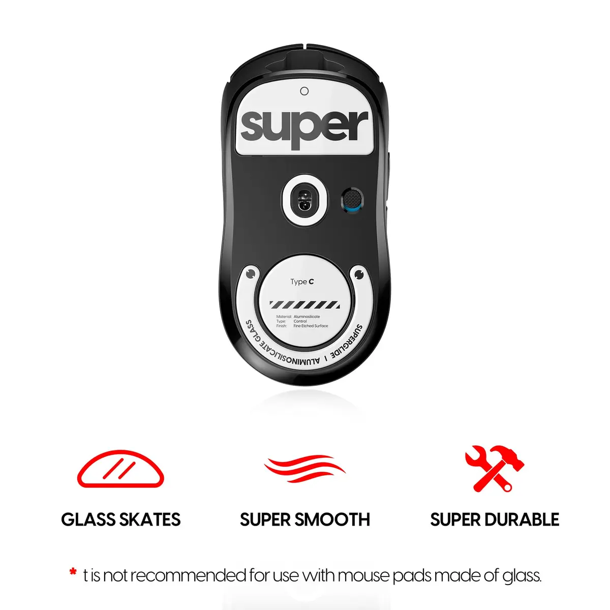 Pulsar Gaming Gears Superglide Type-C Skates for GPro X Superlight 1, White | Micro-Textured Control Surface for Precise Gaming - view 2