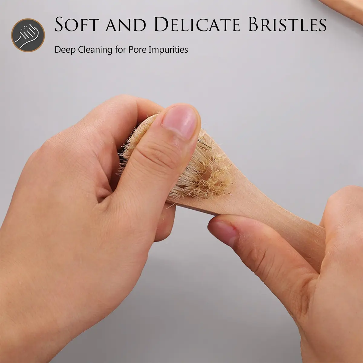 Kootinn Mini Dry Brush Natural Bristle Small Body Brush for Sensitive Areas | Exfoliating Facial & Skin Rejuvenation - view 5