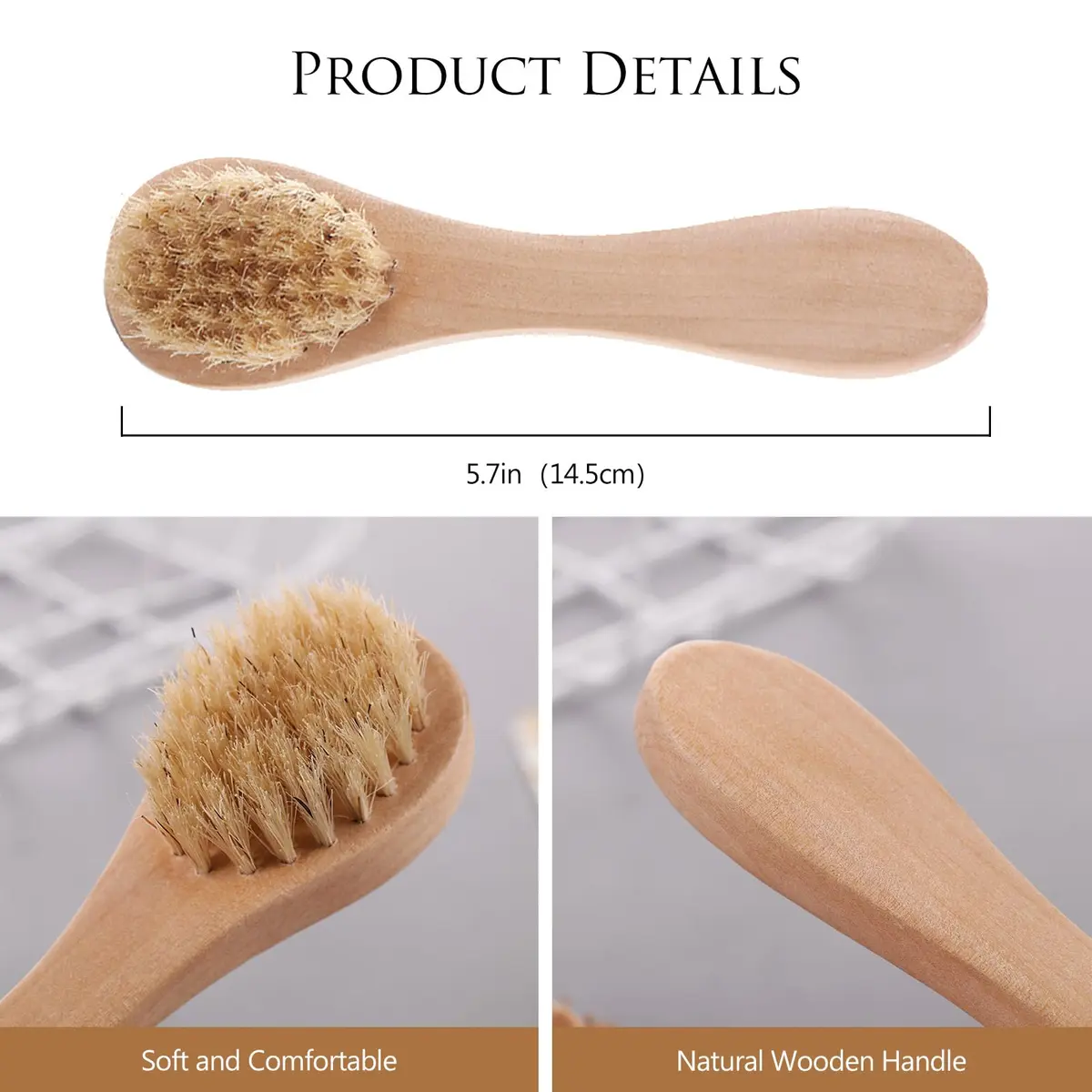 Kootinn Mini Dry Brush Natural Bristle Small Body Brush for Sensitive Areas | Exfoliating Facial & Skin Rejuvenation - view 6