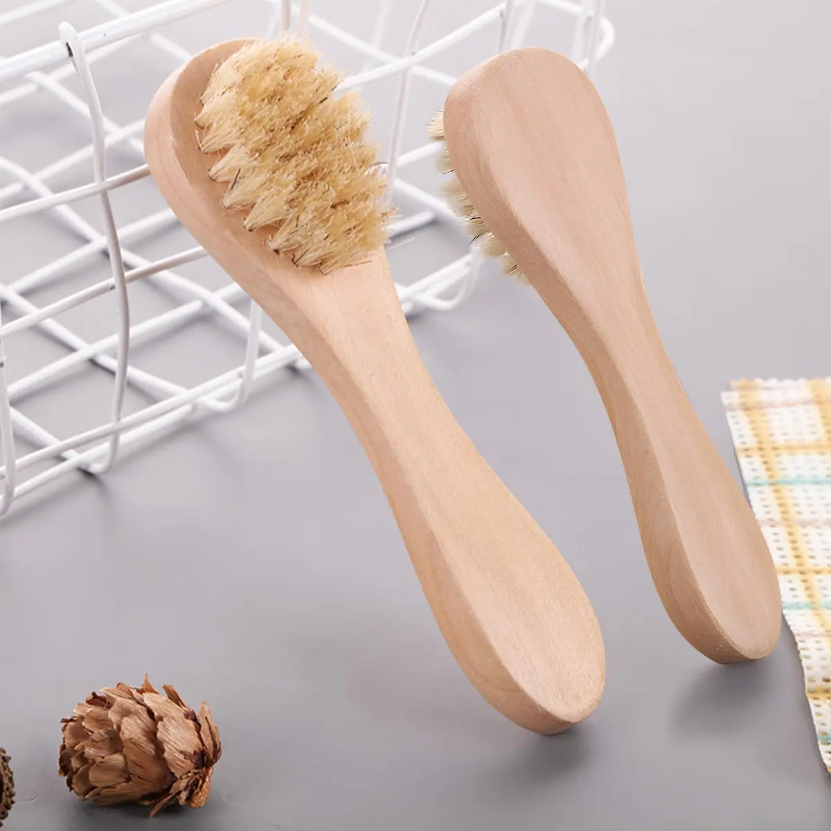 Kootinn Mini Dry Brush Natural Bristle Small Body Brush for Sensitive Areas | Exfoliating Facial & Skin Rejuvenation - view 7