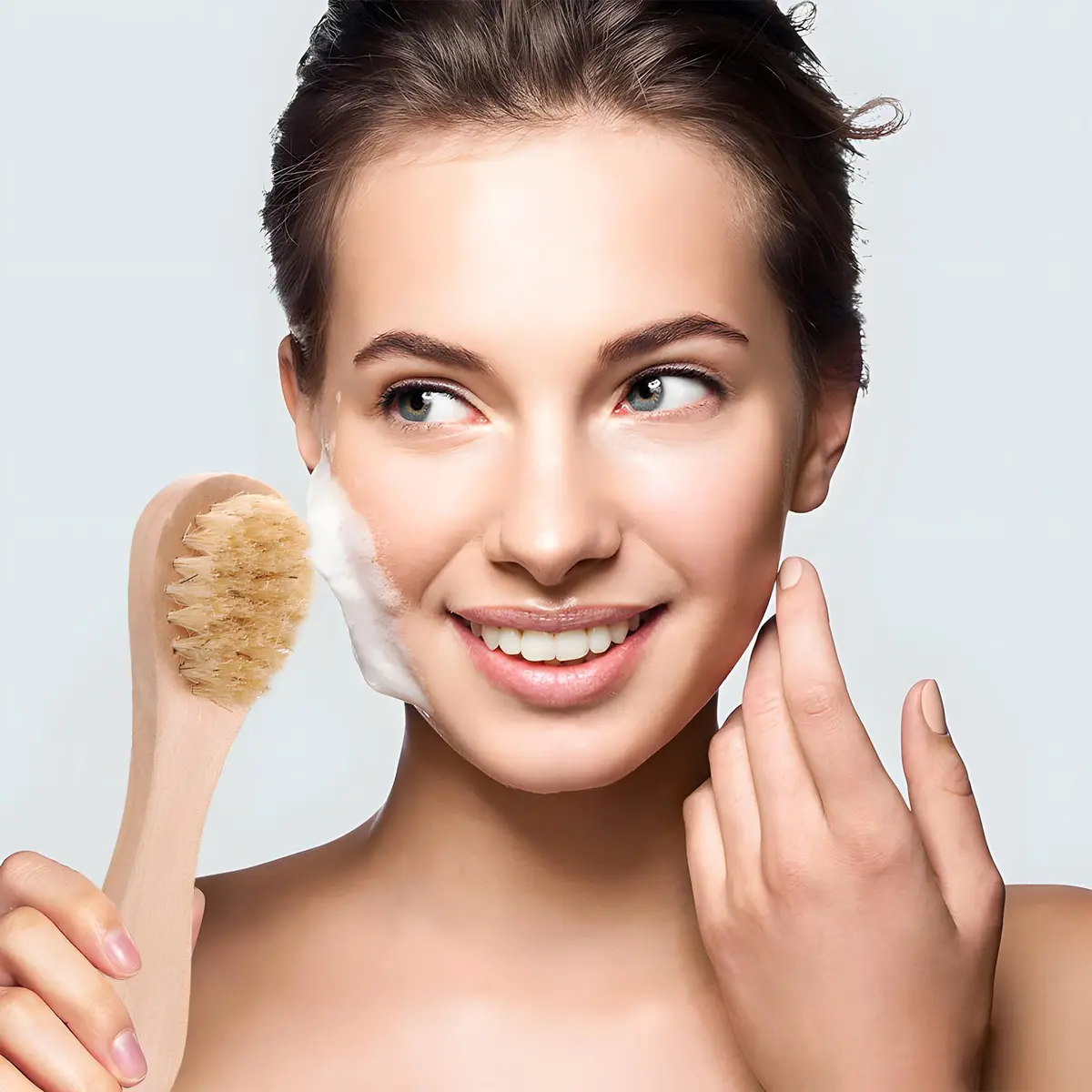 Kootinn Mini Dry Brush Natural Bristle Small Body Brush for Sensitive Areas | Exfoliating Facial & Skin Rejuvenation - view 2