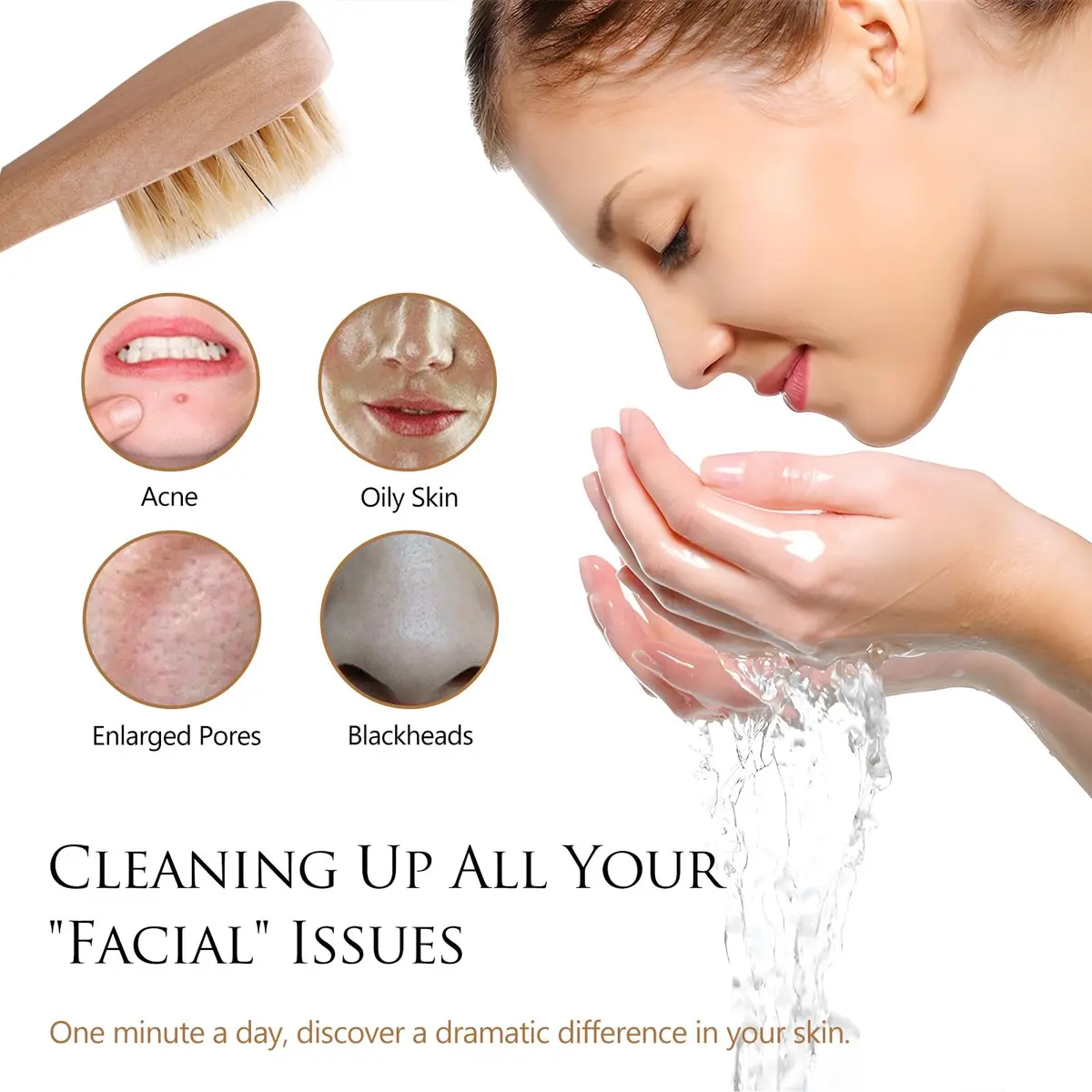 Kootinn Mini Dry Brush Natural Bristle Small Body Brush for Sensitive Areas | Exfoliating Facial & Skin Rejuvenation - view 3