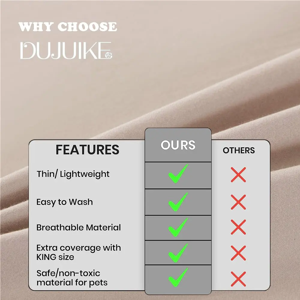 DUJUIKE Waterproof Bed Cover for Dog and Cats | 98x90 inch Cal King Bed Sheet | Breathable & Waterproof - view 4