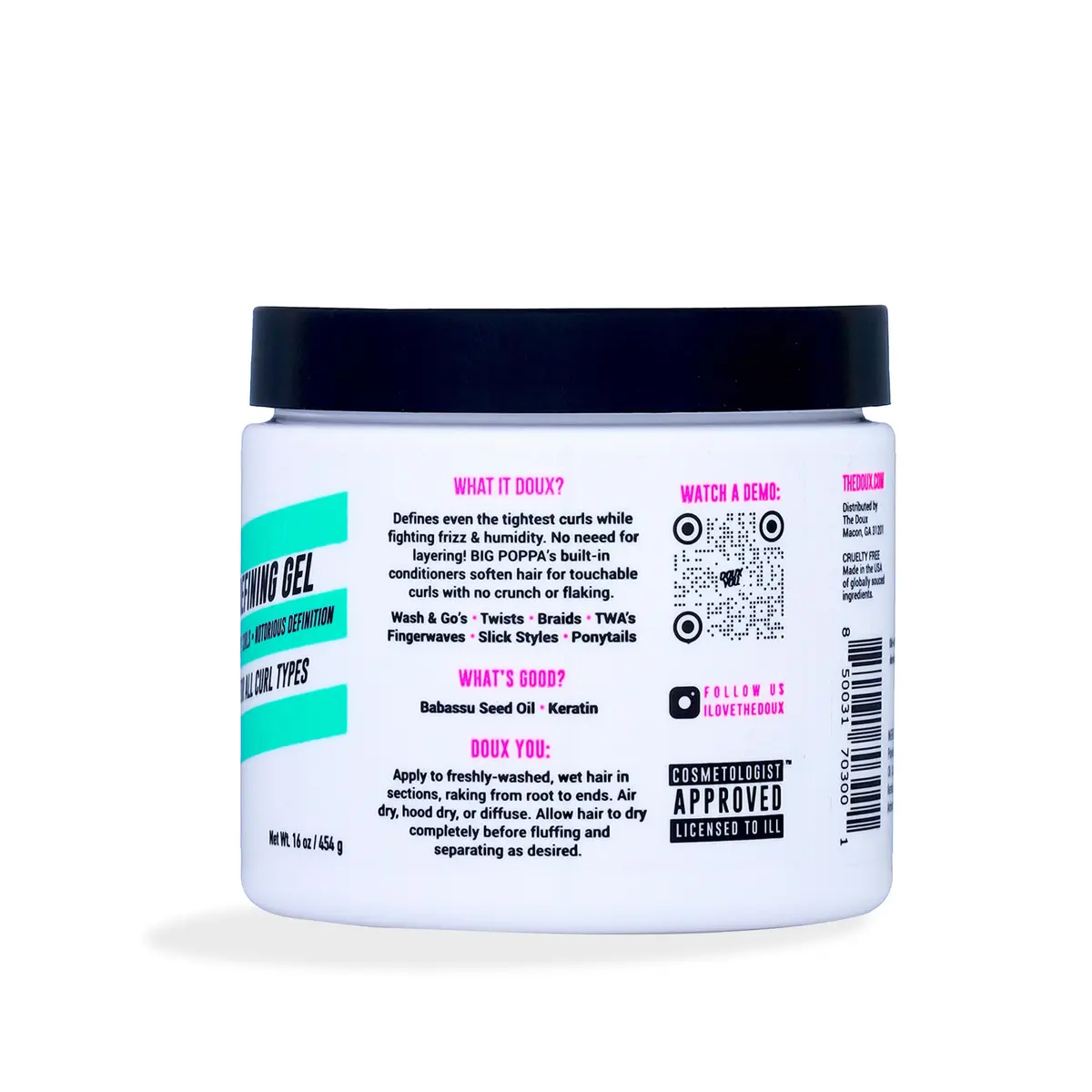 The Doux Big Poppa Curl Defining Gel, 16 oz | Frizz Control & Soft Hold for Curly Hair - view 2