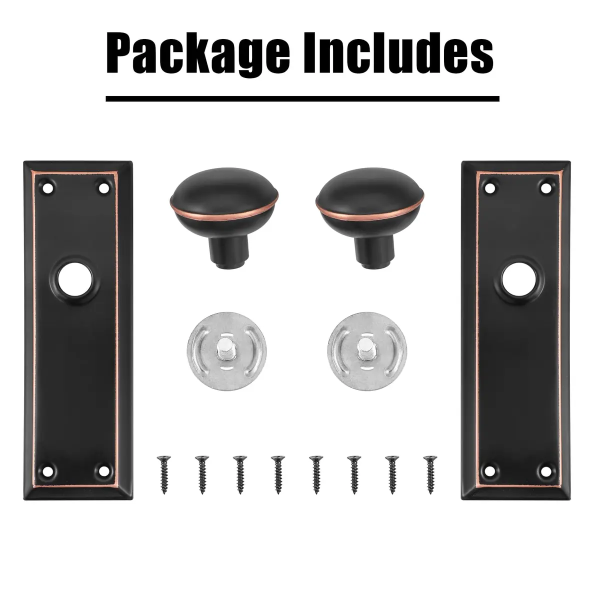 ToPToToo Dummy Door Knobs Interior, Oil Rubbed Bronze Antique Style, 2 Pack | For Closet, Bifold, and Interior Doors - view 5