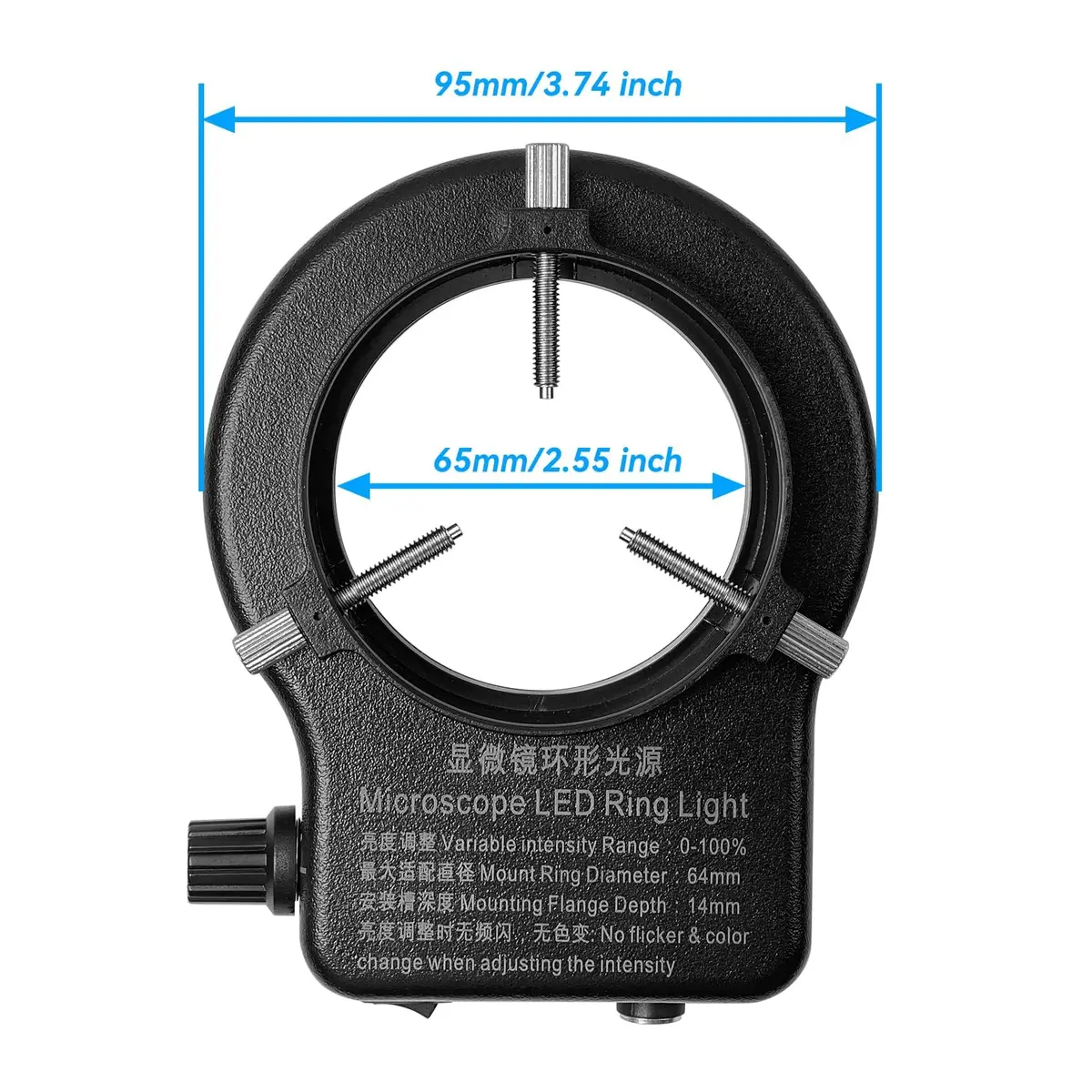 Gringoo 64 LED Ring Light Illuminator for Stereo Microscopes, 48mm Adapter Ring | Bright, Shadow-Free Illumination for Lab and Photography - view 5