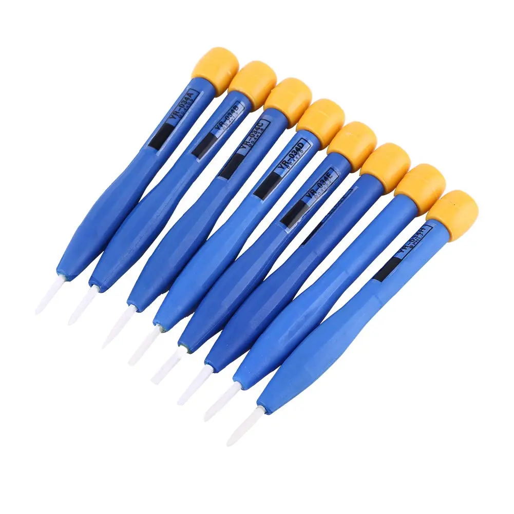 Haosie Plastic Screwdriver Set, 8pcs Slotted Head, Insulated, Ceramic, Home Hand Tools - main product image