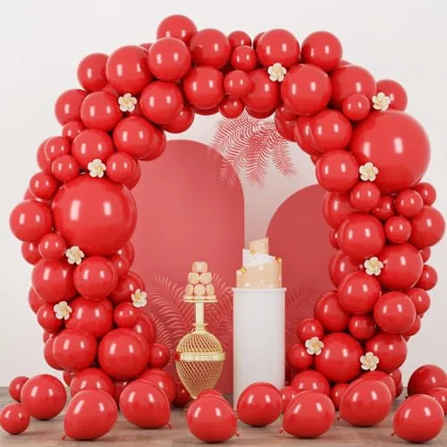 Voircoloria Red Balloons 66 Pack 12 Inch Latex Party Balloons | Assorted Colors Balloon Value Pack - main product image