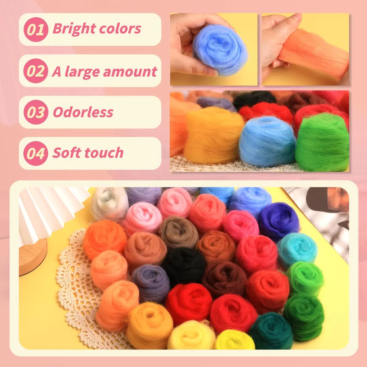 JUPEAN 221 Pcs Needle Felting Kits for Beginners Adults Wool Felting Kit | Complete Art & Craft Set - view 6