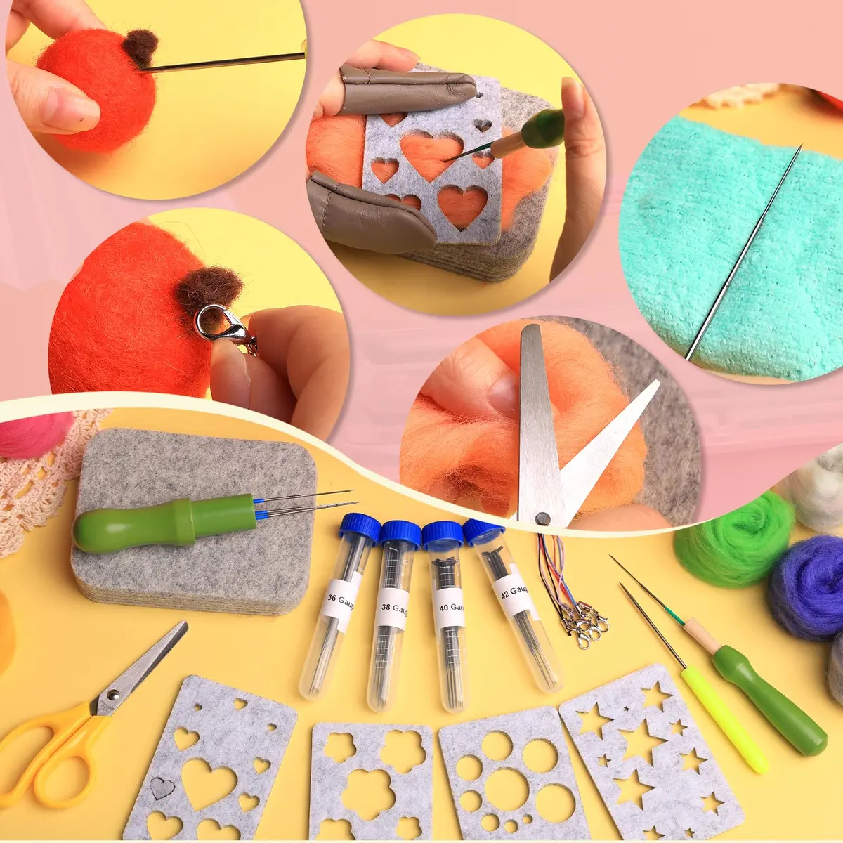 JUPEAN 221 Pcs Needle Felting Kits for Beginners Adults Wool Felting Kit | Complete Art & Craft Set - view 7