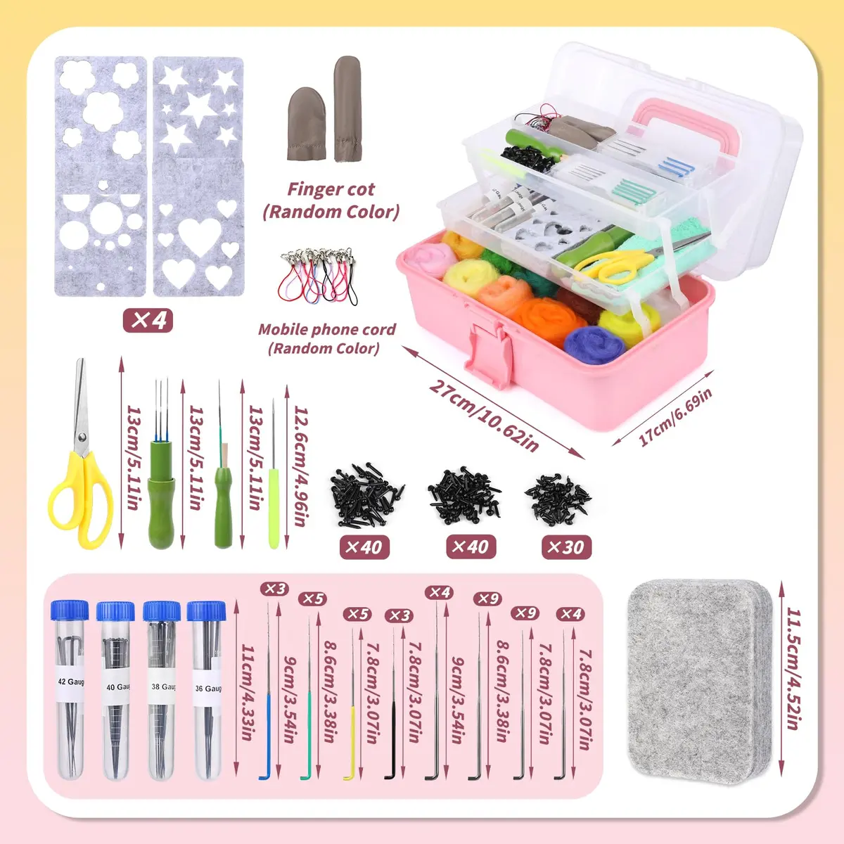 JUPEAN 221 Pcs Needle Felting Kits for Beginners Adults Wool Felting Kit | Complete Art & Craft Set - view 2
