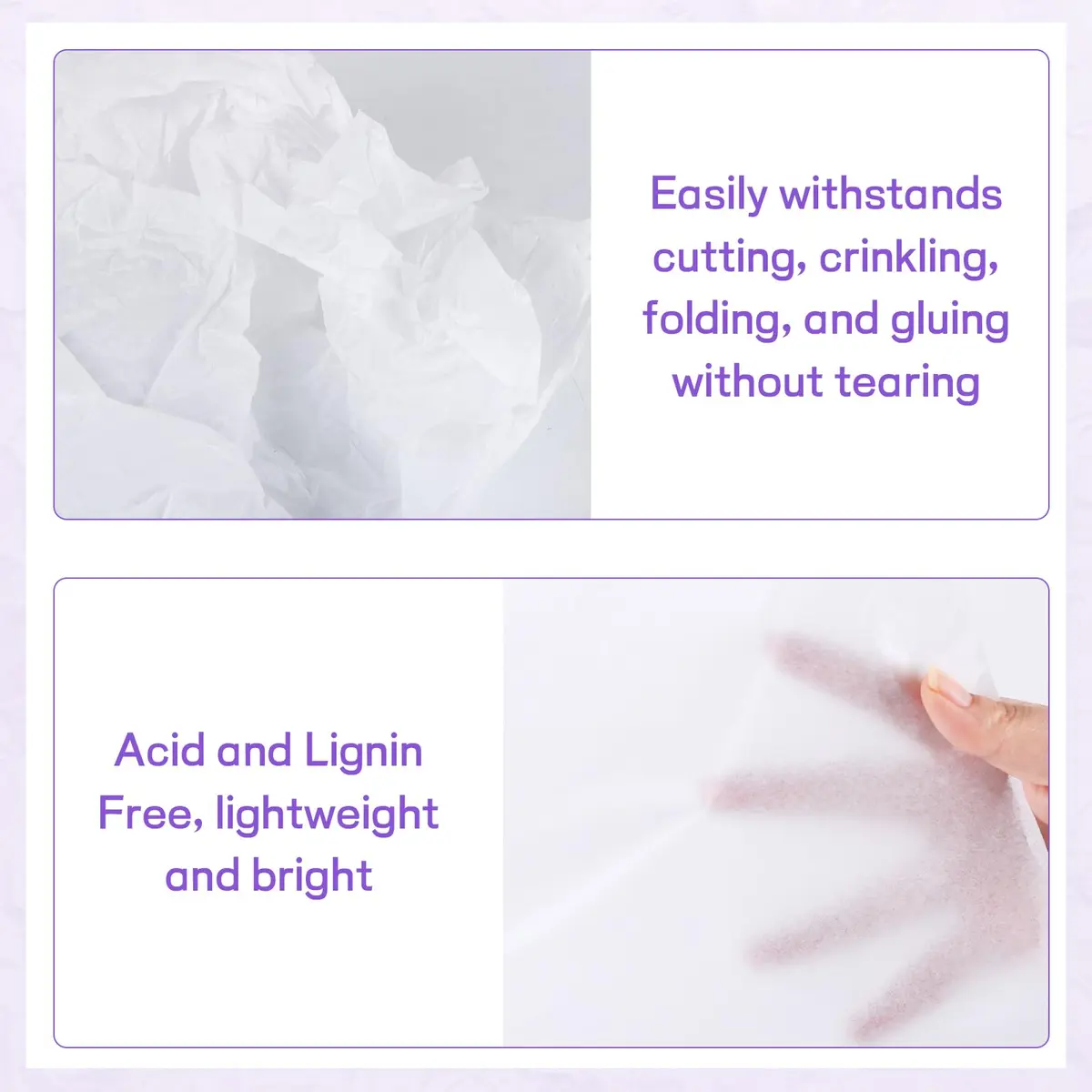 Simetufy White Tissue Paper 24 x 36 Inches (32 Sheets) | Acid-Free & Recyclable for Gifts & Crafts - view 3