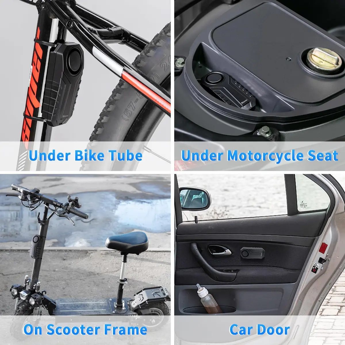 WSDCAM Loud Vibration Sensor Alarm with Remote | 113dB Anti-Theft Security for Bikes, Cars, Mailboxes - view 2