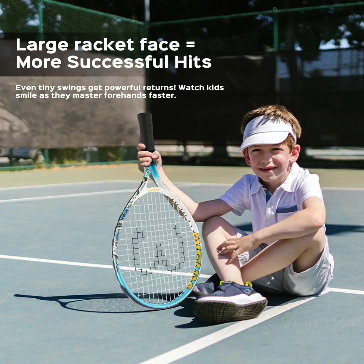 INSUM Junior Tennis Racket 17 Inch | Lightweight Aluminum, Beginner-Friendly (70-120 chars) - view 4