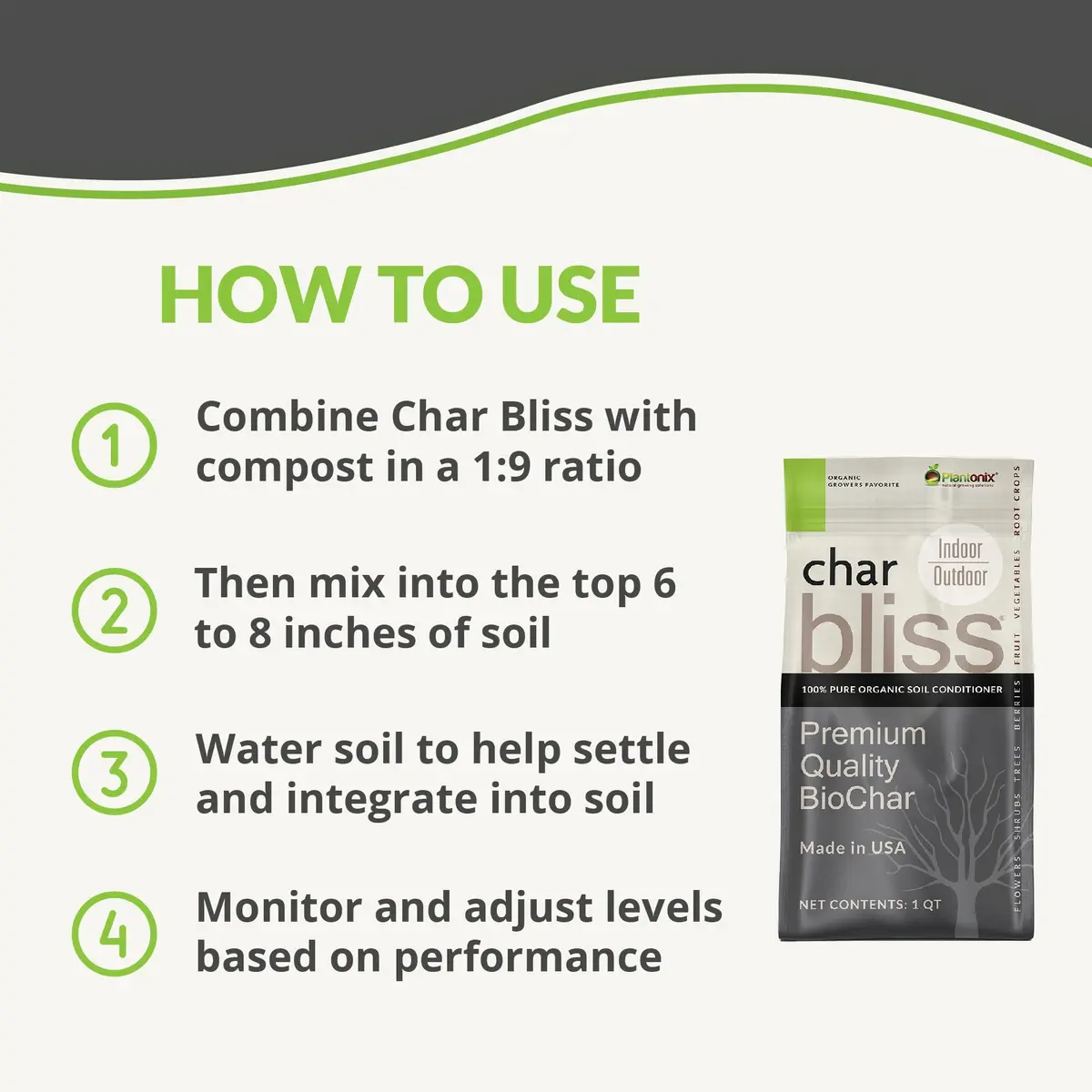 plantonix Char Bliss 24 Qts Organic Biochar Soil Amendment | Carbon-Negative Soil Conditioner - view 3