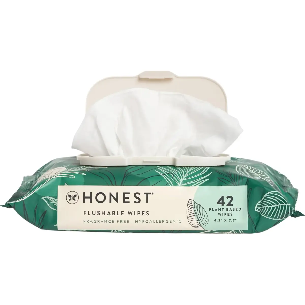 The Honest Company Flushable Wipes Hypoallergenic 42 Count | Dermatologist Tested for Sensitive Skin - main product image
