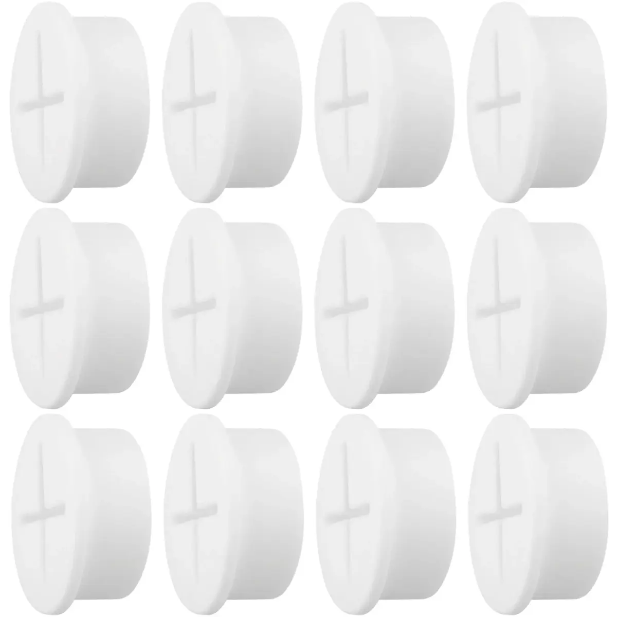 KITANIS 1 Inch Flexible Rubber Desk Grommets, Silicone Cable Cord Grommet Wire Hole Cover for Desks, Tables & Furniture (12 Pack, White) | Organizes Cables & Protects Wires - main product image