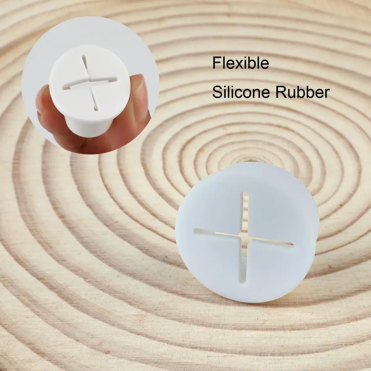 KITANIS 1 Inch Flexible Rubber Desk Grommets, Silicone Cable Cord Grommet Wire Hole Cover for Desks, Tables & Furniture (12 Pack, White) | Organizes Cables & Protects Wires - view 3
