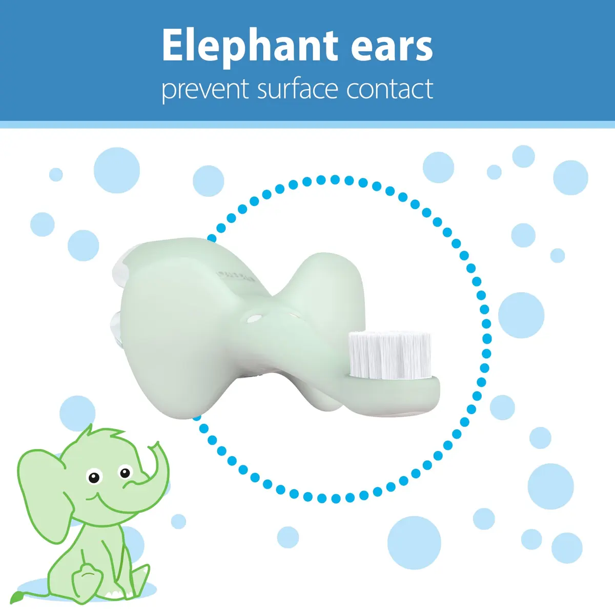 Dr. Brown's Infant-to-Toddler Toothbrush and Toothpaste Set, Mint Elephant | BPA-Free & Fluoride-Free Oral Care for Ages 0-3 - view 5