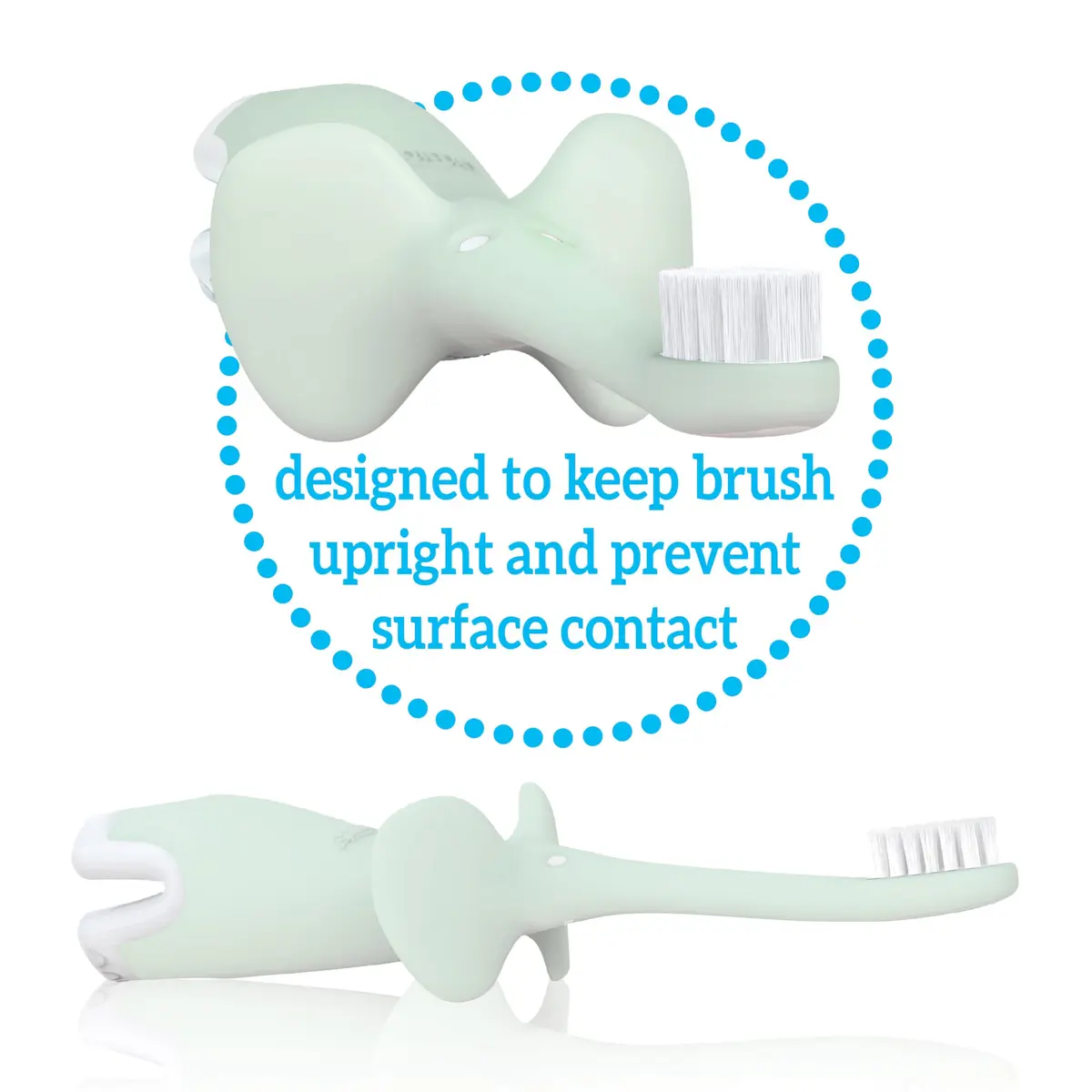 Dr. Brown's Infant-to-Toddler Toothbrush and Toothpaste Set, Mint Elephant | BPA-Free & Fluoride-Free Oral Care for Ages 0-3 - view 9