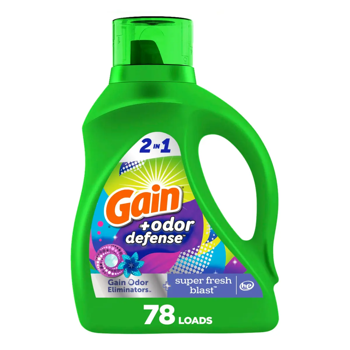 Gain Odor Defense Liquid Laundry Detergent Super Fresh Blast 308 fl oz (154 fl oz Pack of 2) | Fights Odor & Lasts - main product image