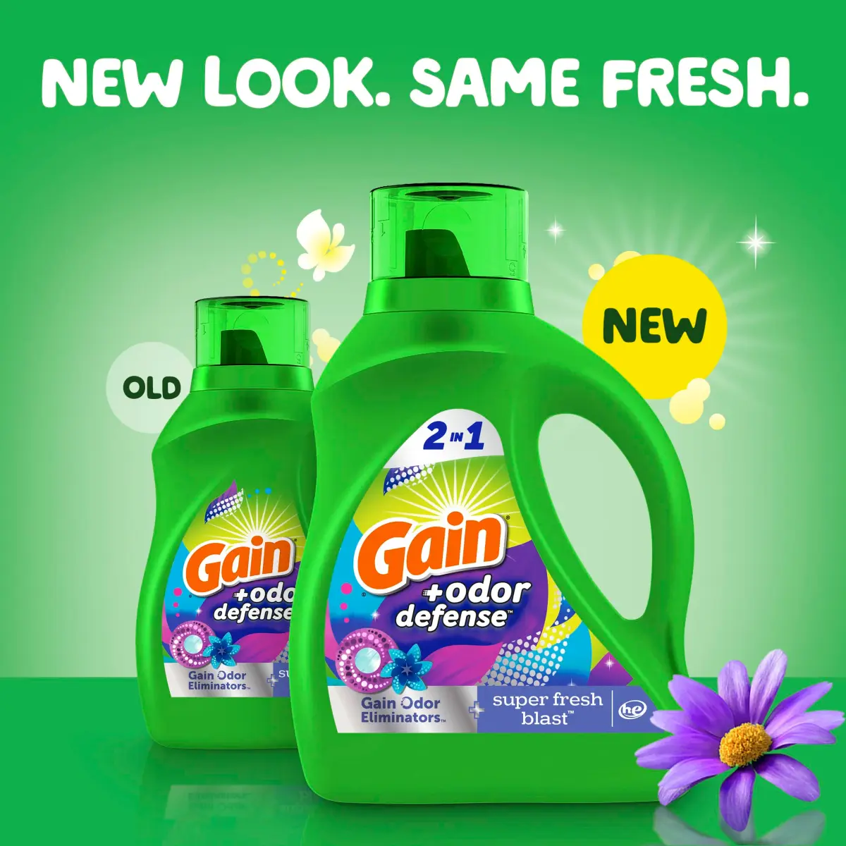 Gain Odor Defense Liquid Laundry Detergent Super Fresh Blast 308 fl oz (154 fl oz Pack of 2) | Fights Odor & Lasts - view 2