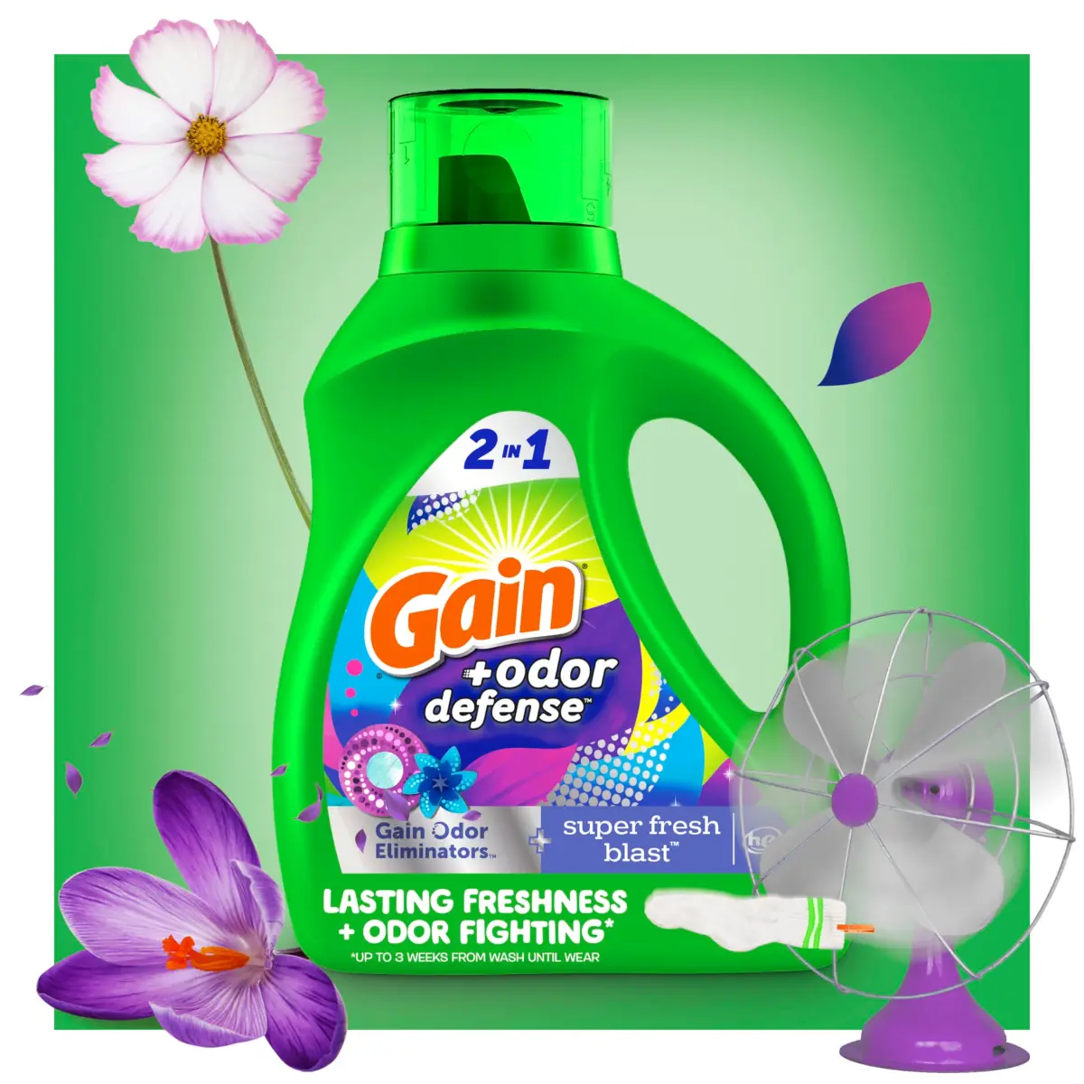 Gain Odor Defense Liquid Laundry Detergent Super Fresh Blast 308 fl oz (154 fl oz Pack of 2) | Fights Odor & Lasts - view 6