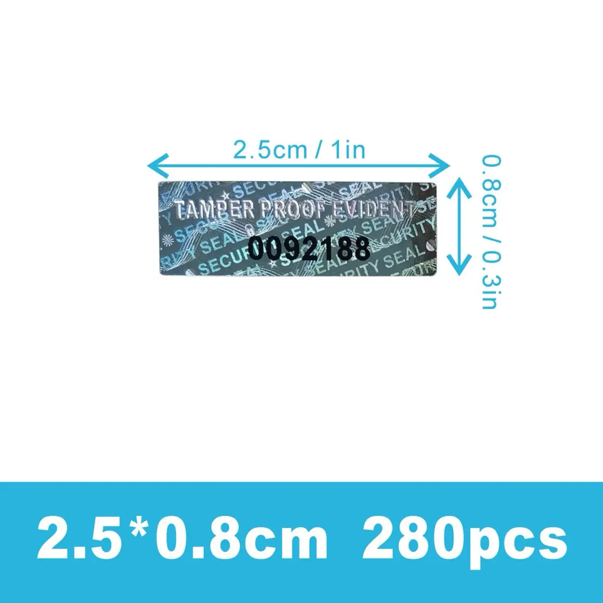 TLK&FBB Tamper Proof Hologram Labels 280 Pieces | Sequential Numbering, Silver - view 2