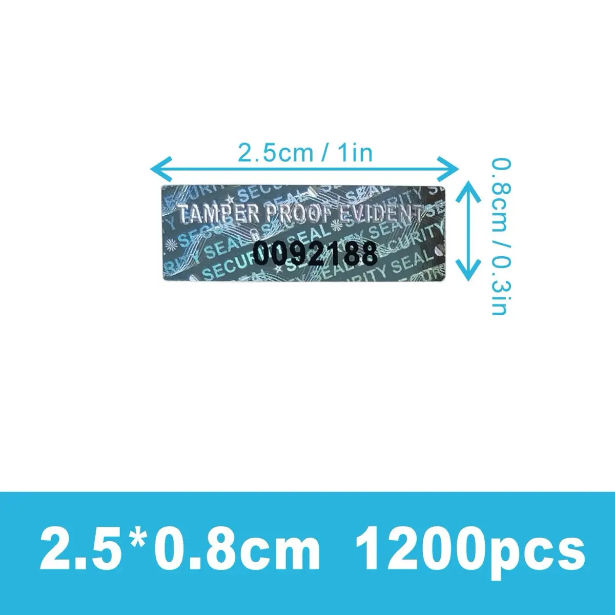 TLK&FBB Tamper Proof Hologram Labels 1200 Pieces (2.5cm x 0.8cm) | Sequential Serial Numbering - view 2