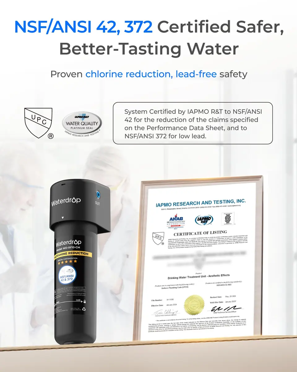 Waterdrop 10UB-CM Under Sink Water Filter System 950 Gallons (3596 Litres) | NSF/ANSI 42 Certified Chloramine Reduction - view 5
