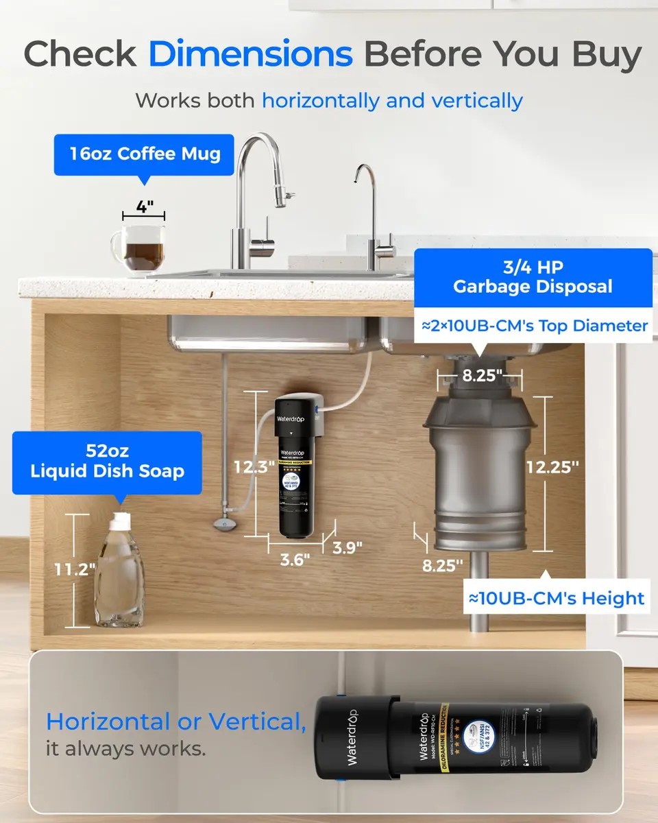 Waterdrop 10UB-CM Under Sink Water Filter System 950 Gallons (3596 Litres) | NSF/ANSI 42 Certified Chloramine Reduction - view 6