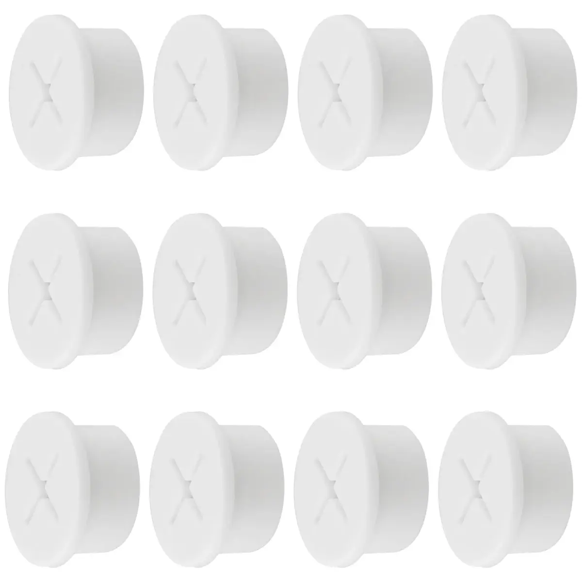 KITANIS 3/4 Inch (20mm) White Desk Grommet | Cable Management Hole Cover (12-Pack) - main product image