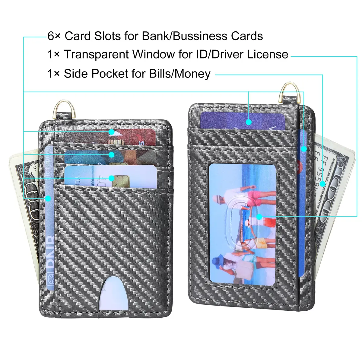 GEEAD Slim Minimalist Front Pocket RFID Blocking Card Holder Wallets for Men & Women | Compact & Secure - view 3