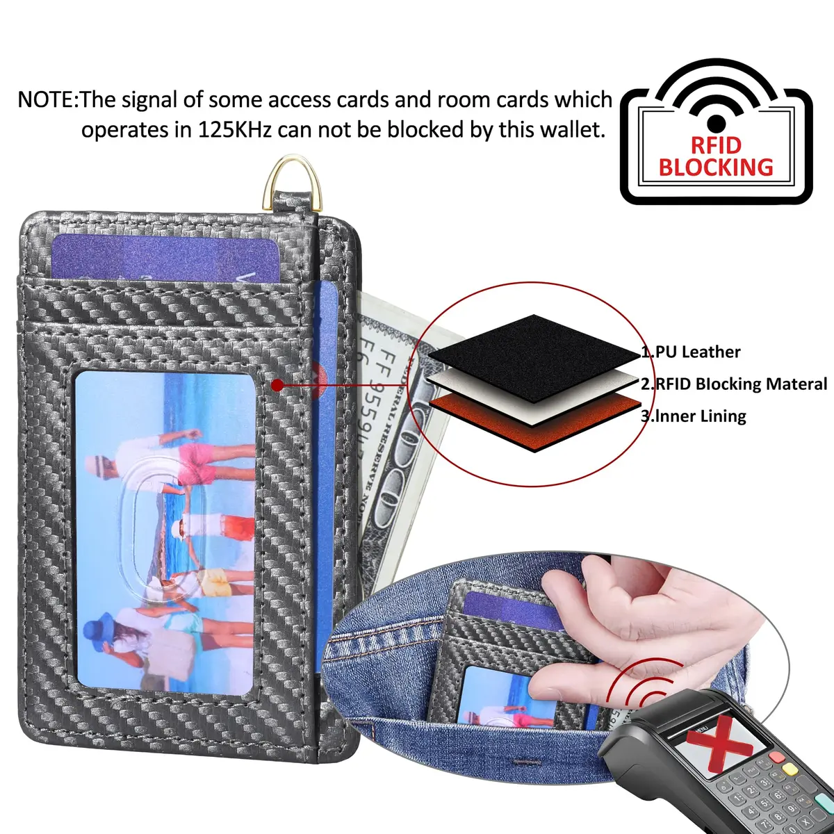 GEEAD Slim Minimalist Front Pocket RFID Blocking Card Holder Wallets for Men & Women | Compact & Secure - view 4