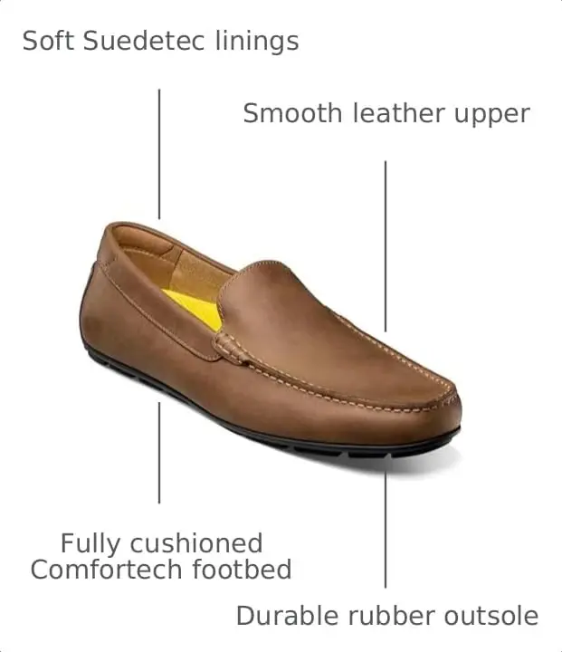 Florsheim Motor Moc Toe Venetian Driver Men's Slip On 9.5 Wide Brown | Casual Comfort for Men - view 3