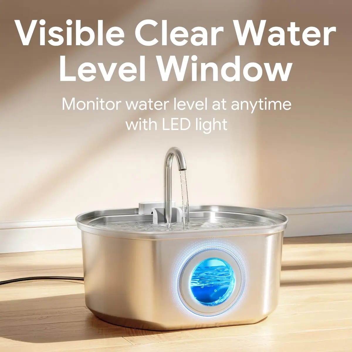 Neareal Cat Water Fountain Stainless Steel 3.2L | Quiet, Durable & Easy to Refill - view 7