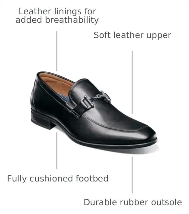 Florsheim Zaffiro Moc Toe Bit Loafer Men's Slip On 10.5 D(M) US Black | Classic Leather Comfort - view 3