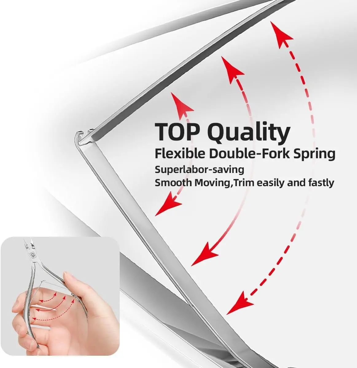 Gubonwer Cuticle Nippers 3/4 Jaw | Ultra-Sharp Stainless Steel Pedicure & Manicure Tool - view 3