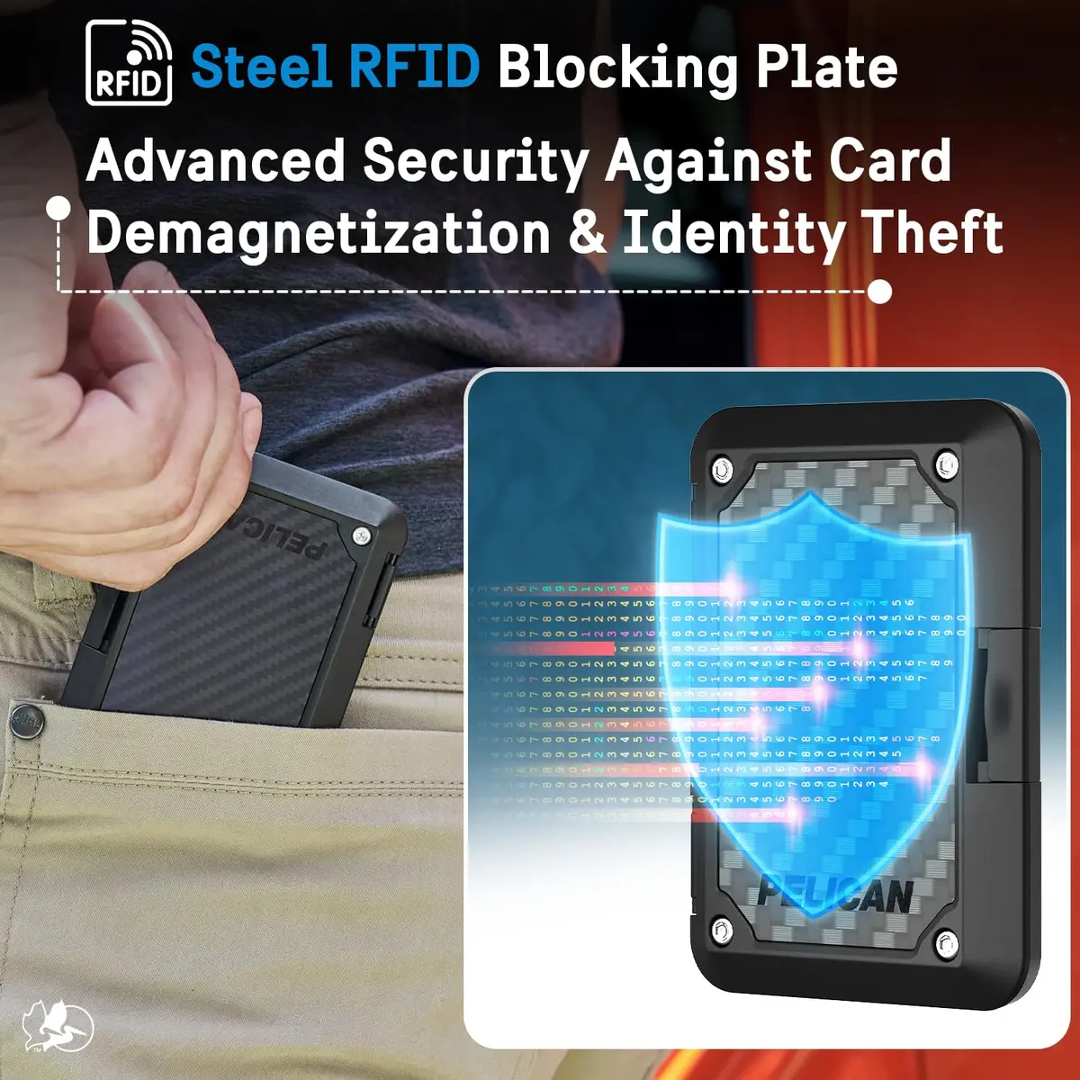 Pelican MagSafe Wallet with RFID Blocking for Cards and Cash - Black | Shields Your Cards from Digital Threats - view 3