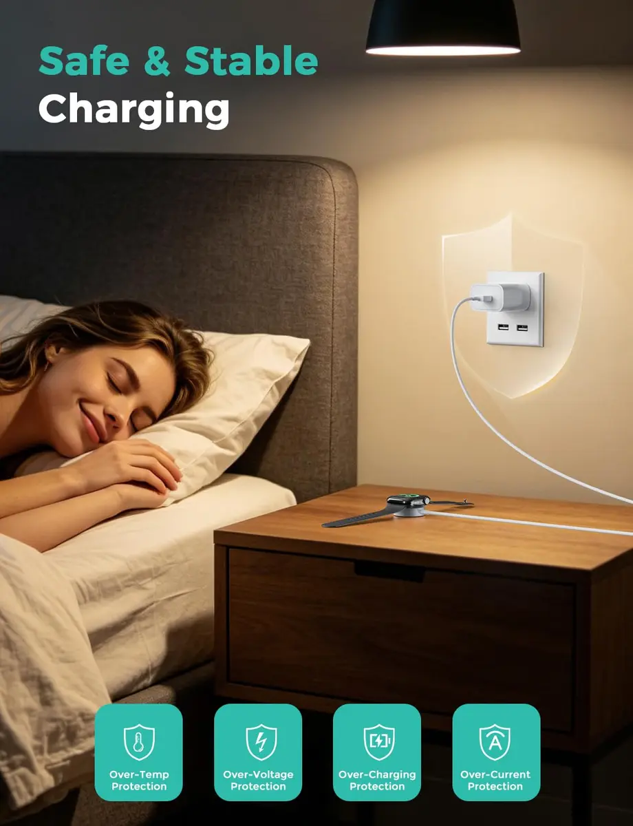 Amasuki Magnetic Fast Charging Cable for Apple Watch 1m (3.3ft) | Charges Series 1-11 & Ultra Models - view 6